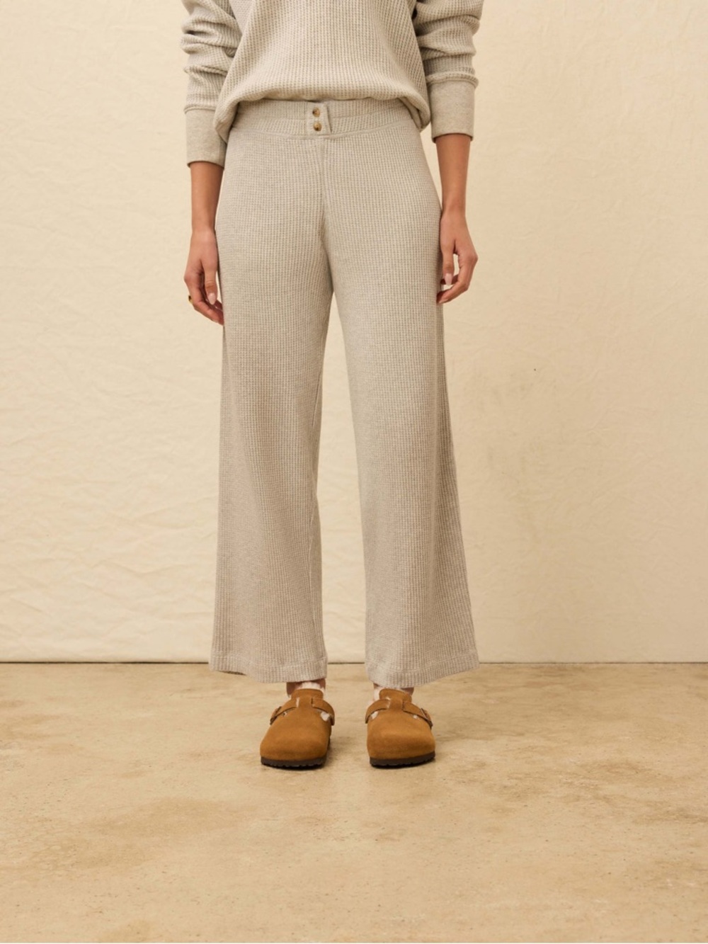 Faherty Waffle Knit Apre Leisure Pant in Heathered Grey Xs - Picture 2 of 4